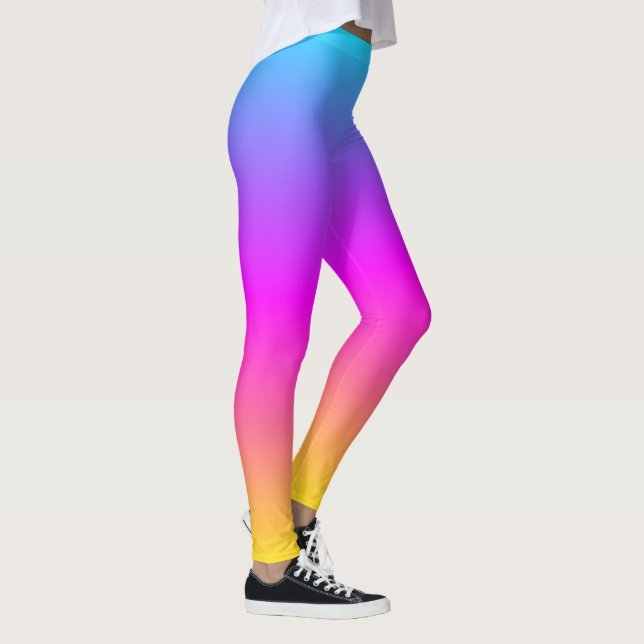 Flowing Colors Cheerful Colorful Ladies Fashion Leggings (Right)