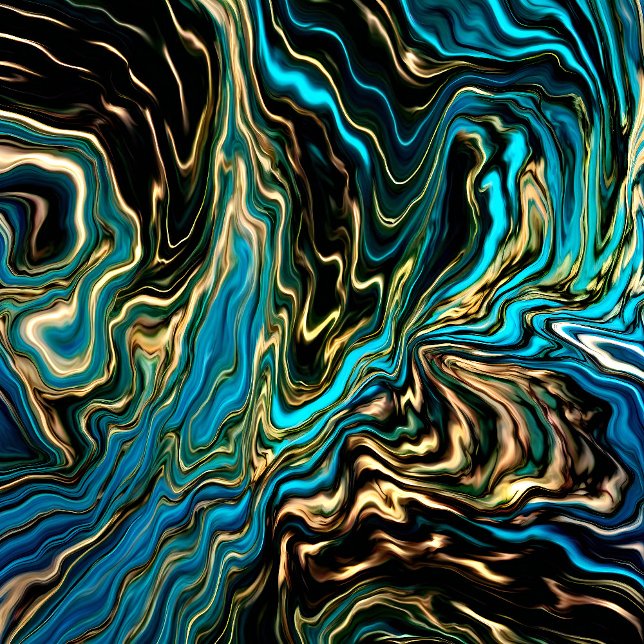 Flowing Colors Marble Aqua Gold Towel Set (Creator Uploaded)