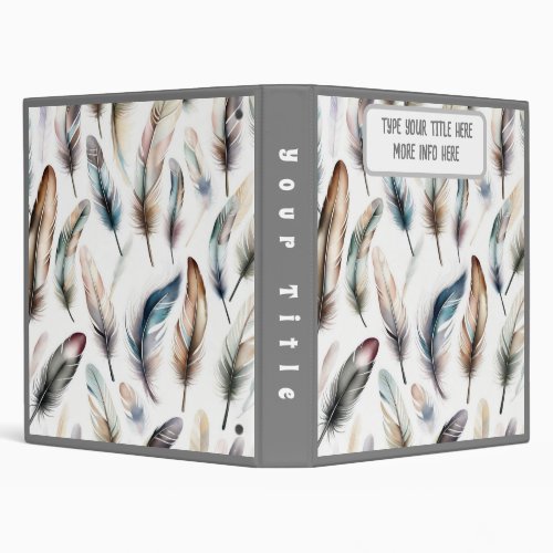 Flowing Feathers 3 Ring Binder