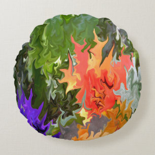Flowing Fleurs.... Round Pillow