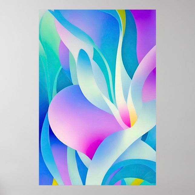 Flowing Florals in Pastel Poster (Front)