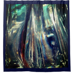 FLOWING GLASS REVERSED 180 DEGREES SHOWER CURTAIN