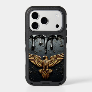 💛 Flowing Gold Eagle Pendant Liquid Metal Power🦅 iPhone 17 Pro Case