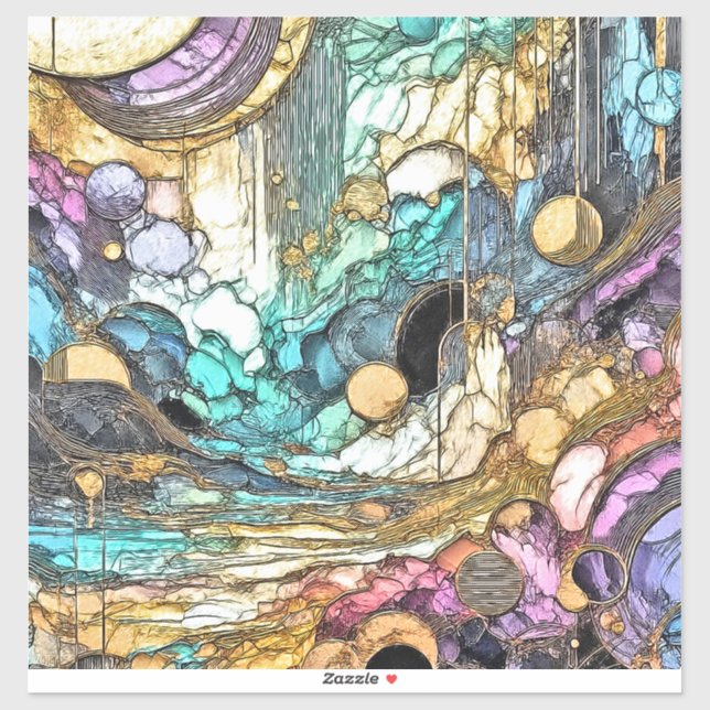 Flowing Golden Stream Sticker (Sheet)