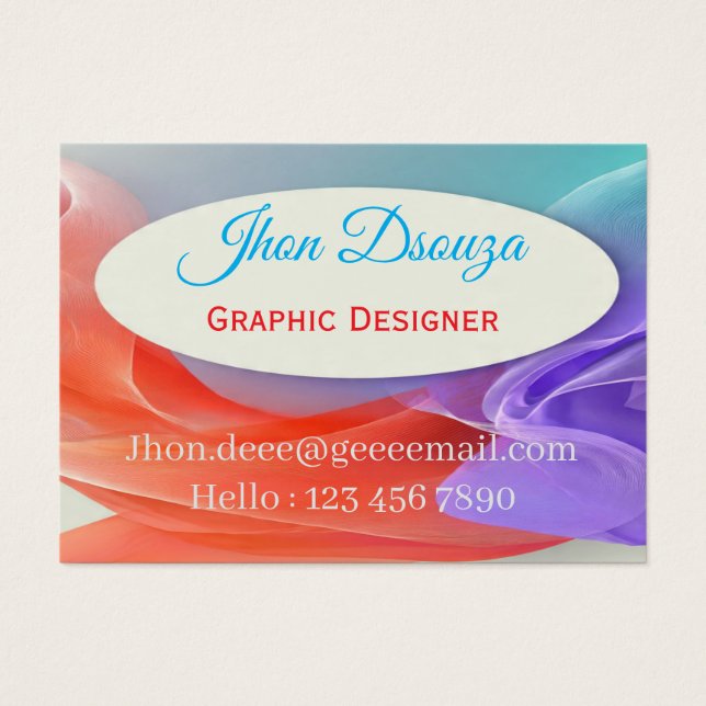 Flowing Gradient Waves with Center Frame, Business (Front)