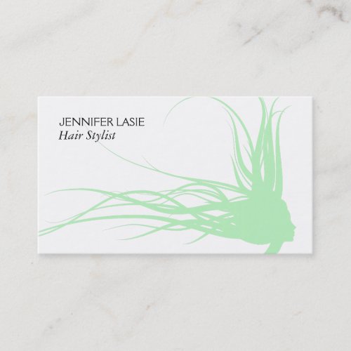 Flowing Hair mint Business Card