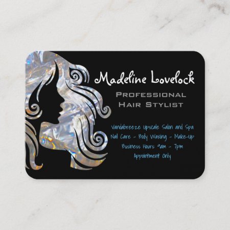 Flowing Hairstylist Salon Professional Business Card