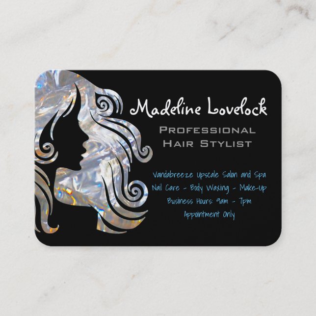 Flowing Hairstylist Salon Professional Business Card (Front)
