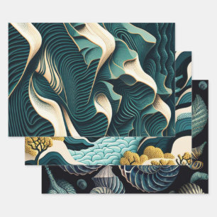 Flowing Harmony Wrapping Paper Sheets