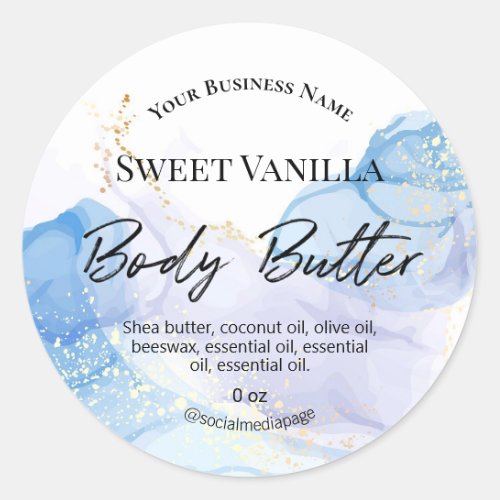 Flowing Ink Purple And Blue Body Butter Label