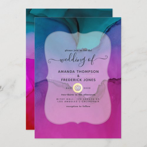 Flowing Luxury Ink Wedding Invitation