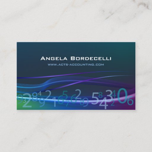 Customizable Flowing Numbers Accounting Business Card