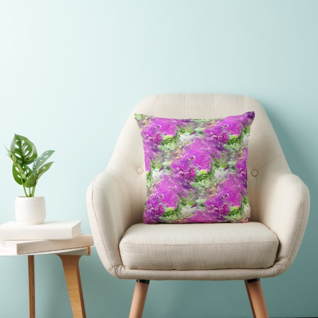 Flowing Petunias..... Throw Pillow (Chair)