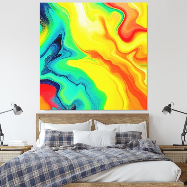 Flowing Rainbow Design Canvas Print (Insitu(Bedroom))