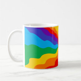 Flowing Rainbow Heart Abstract Mug