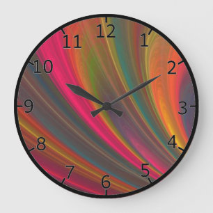 Flowing Rainbow Large Clock