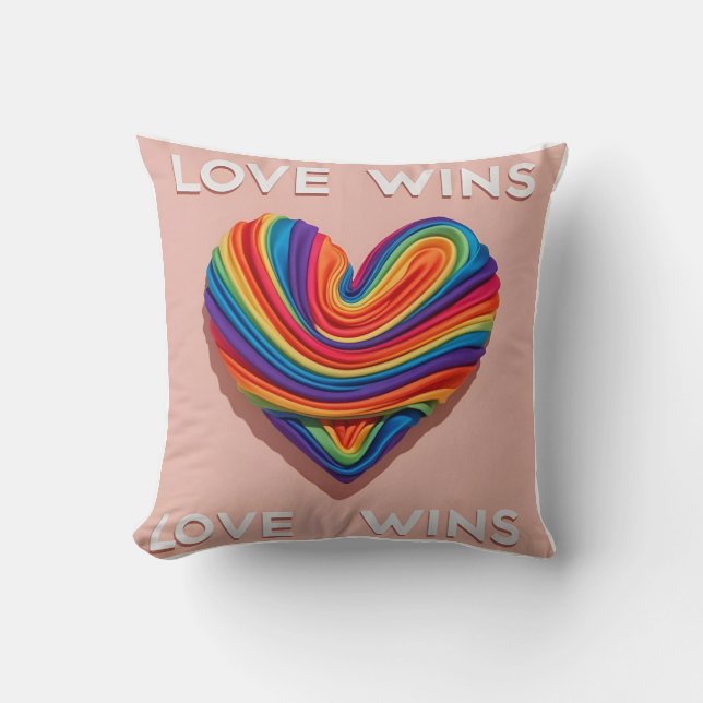 Flowing Rainbow Love: Pride Support Throw Pillow (Front)