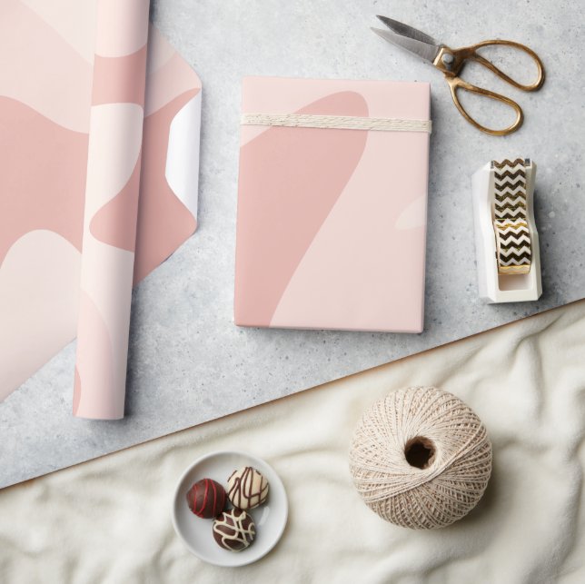 Flowing Ripples Muted Pink Wrapping Paper (Crafts)