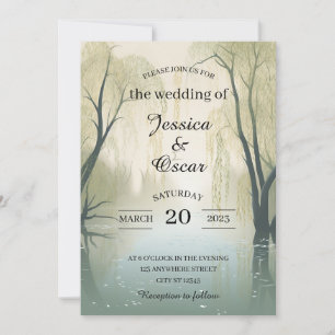 Flowing River Spring Inspired Wedding Invitation