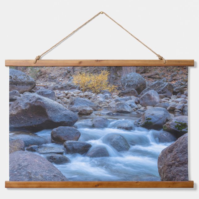 Flowing Rocky River Hanging Tapestry (Front)