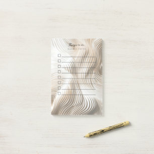 Flowing sculpted ivory to do list post-it notes