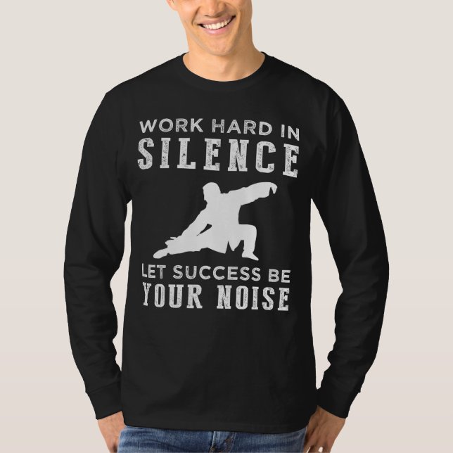 "Flowing Serenity, Echoing Triumph: Funny Tai-Chi  T-Shirt (Front)