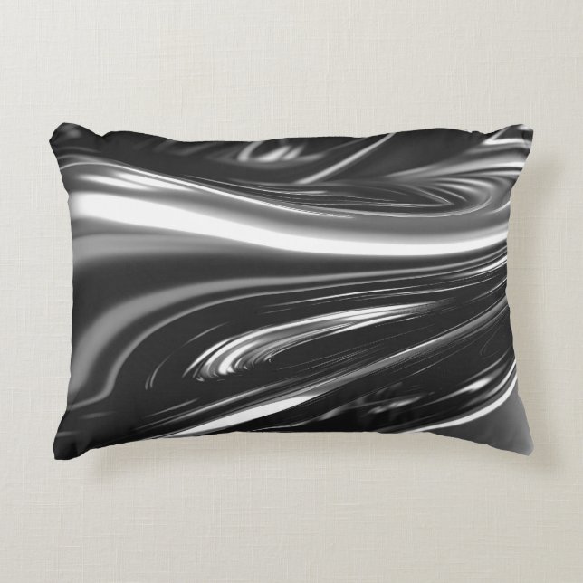 Flowing Silver Metal  Accent Pillow (Front)