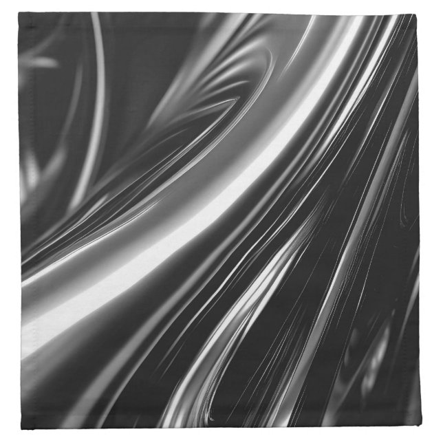 Flowing Silver Metal  Cloth Napkin (Front)
