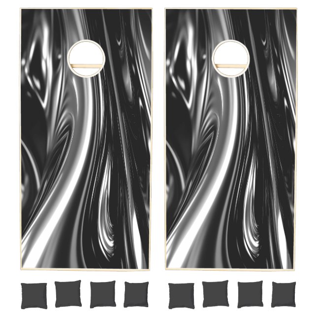 Flowing Silver Metal  Cornhole Set (Set)
