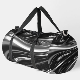 Flowing Silver Metal  Duffle Bag