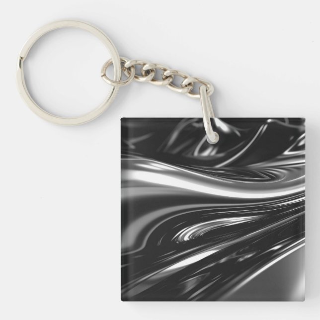 Flowing Silver Metal  Keychain (Front)