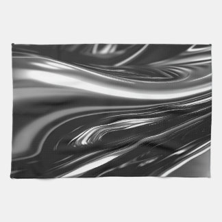 Flowing Silver Metal  Kitchen Towel