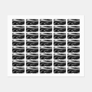 Flowing Silver Metal Labels