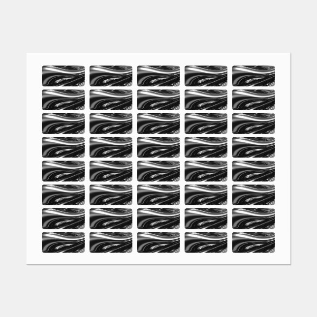 Flowing Silver Metal  Labels (Sheet)