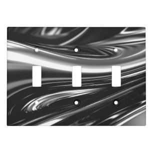 Flowing Silver Metal  Light Switch Cover