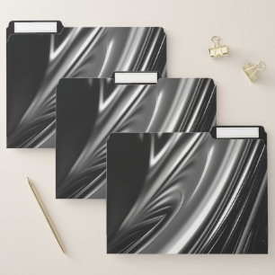 Flowing Silver Metal Look File Folder
