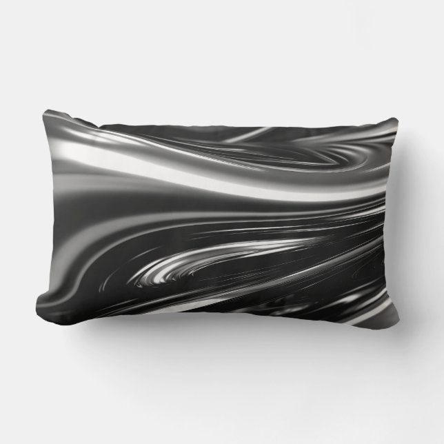 Flowing Silver Metal  Lumbar Pillow (Front)