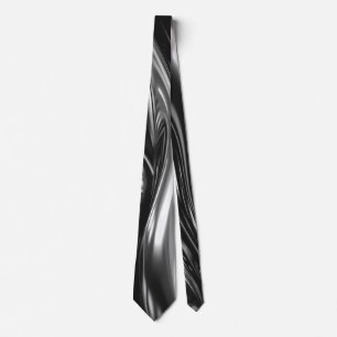 Flowing Silver Metal Neck Tie