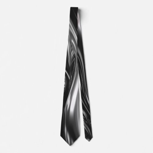 Flowing Silver Metal  Neck Tie