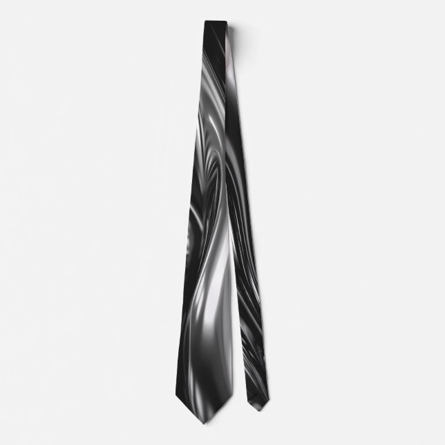 Flowing Silver Metal  Neck Tie (Front)