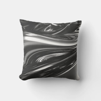 Flowing Silver Metal Outdoor Pillow