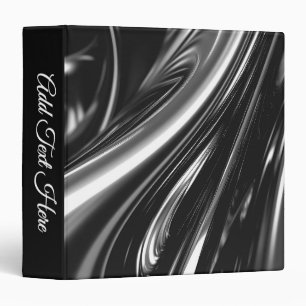 Flowing Silver Metal Personal 3 Ring Binder