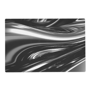 Flowing Silver Metal Placemat