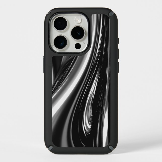 Flowing Silver Metal  Speck iPhone Case (Front)