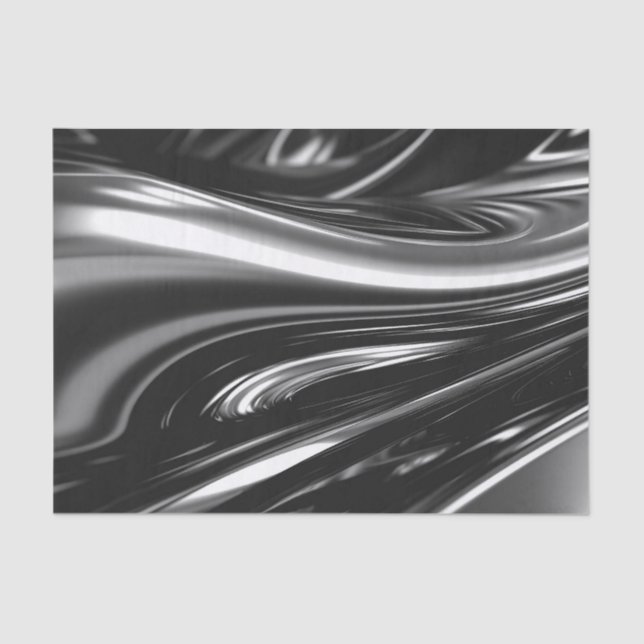 Flowing Silver Metal  Tissue Paper (Front)