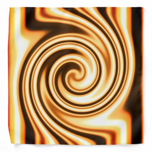 Flowing Spiral Shapes in Golden Hues Bandana