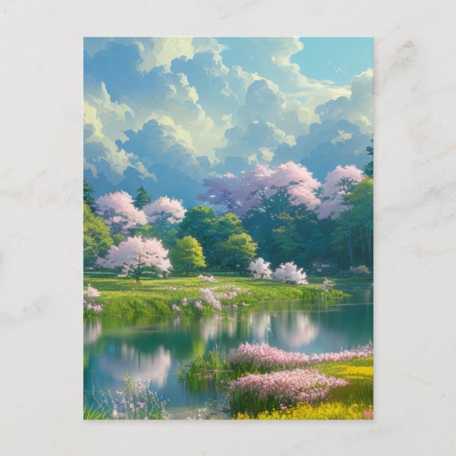 Flowing Symphony of Nature's Colors Postcard (Front)