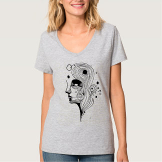 Flowing Thoughts – Abstract Line Art T-shirt Desig