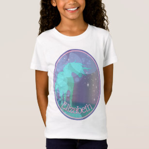 Flowing Unicorn Silhouette (rainbow bubbles) T-Shirt