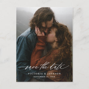 Flowing Vertical Save the Date Postcard